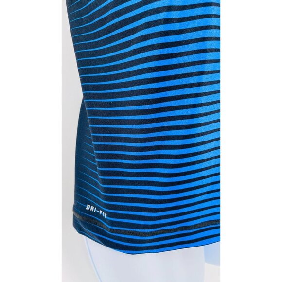 Nike Ladies Dri-Fit Stripe Racerback Tank Blue and Back Size Small Built in Bra - Picture 4 of 9